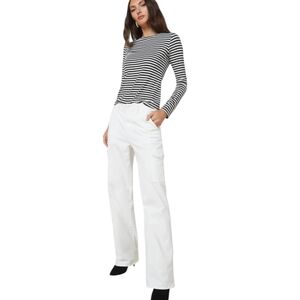 New L'agence White High Rise Trek Cotton Sateen "Channing" Trousers NWT W26 L31